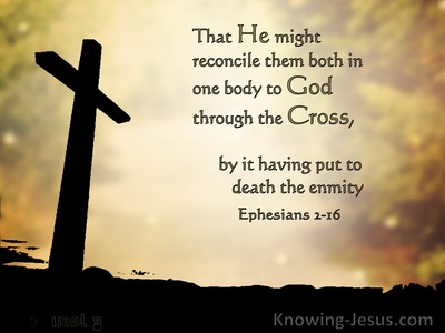 Ephesians 2:16 Reconciled The Two Into One Body (yellow)